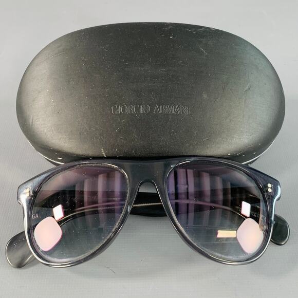 GIORGIO ARMANI Brown Transparent Acetate Teardrop Sunglasses - Picture 7 of 7